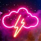 Gewitterwolke mit Blitz LED-Neonschild Wohnzimmer Bar