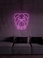 Mopskopf LED-Neonschild Wohnzimmer Haustierbereich