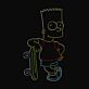 Comicfigur mit Skateboard LED-Neonschild Kinderzimmer