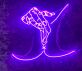Abstrakte Hand Illustration LED Neonschild im modernen Line Art Stil