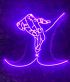 Abstrakte Hand Illustration LED Neonschild im modernen Line Art Stil