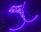 Abstrakte Hand Illustration LED Neonschild im modernen Line Art Stil