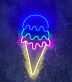 Eiswaffel mit Kugeln LED-Neonschild für Café Eisdiele