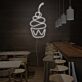 Eisbecher mit Kirsche LED-Neonschild für Café und Eisdiele