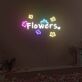 Flowers LED-Neonschild für Wohnzimmer und Blumengeschäft