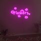 Flowers LED-Neonschild für Wohnzimmer und Blumengeschäft