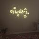 Flowers LED-Neonschild für Wohnzimmer und Blumengeschäft