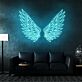 Weiße Engelsflügel LED Neonschild als elegante Wanddekoration für Wohnzimmer und Studios