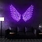 Weiße Engelsflügel LED Neonschild als elegante Wanddekoration für Wohnzimmer und Studios