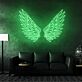 Weiße Engelsflügel LED Neonschild als elegante Wanddekoration für Wohnzimmer und Studios