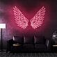 Weiße Engelsflügel LED Neonschild als elegante Wanddekoration für Wohnzimmer und Studios