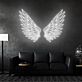Weiße Engelsflügel LED Neonschild als elegante Wanddekoration für Wohnzimmer und Studios