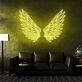 Weiße Engelsflügel LED Neonschild als elegante Wanddekoration für Wohnzimmer und Studios
