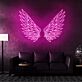 Weiße Engelsflügel LED Neonschild als elegante Wanddekoration für Wohnzimmer und Studios