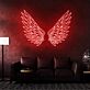 Weiße Engelsflügel LED Neonschild als elegante Wanddekoration für Wohnzimmer und Studios