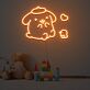 niedlicher Hund mit Herz und Küken LED-Neonschild für Kinderzimmer