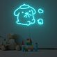 niedlicher Hund mit Herz und Küken LED-Neonschild für Kinderzimmer