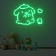 niedlicher Hund mit Herz und Küken LED-Neonschild für Kinderzimmer