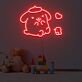 niedlicher Hund mit Herz und Küken LED-Neonschild für Kinderzimmer