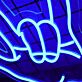 Handsymbol Rock and Roll LED-Neonschild für Bar Club