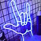 Handsymbol Rock and Roll LED-Neonschild für Bar Club