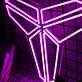stilisiertes geometrisches Tierkopf-Logo LED-Neonschild für Wohnzimmer Gamingzimmer