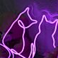 zwei Katzen Silhouette LED-Neonschild Wohnzimmer Schlafzimmer