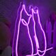 zwei Katzen Silhouette LED-Neonschild Wohnzimmer Schlafzimmer