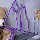 zwei Katzen Silhouette LED-Neonschild Wohnzimmer Schlafzimmer