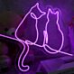 zwei Katzen Silhouette LED-Neonschild Wohnzimmer Schlafzimmer