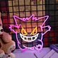 grinsendes Monster mit spitzen Ohren LED-Neonschild Gaming Zimmer