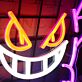 grinsendes Monster mit spitzen Ohren LED-Neonschild Gaming Zimmer