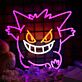 grinsendes Monster mit spitzen Ohren LED-Neonschild Gaming Zimmer