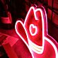 Cowboyhut mit Herzsymbol LED-Neonschild Bar Wohnzimmer