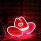 Cowboyhut mit Herzsymbol LED-Neonschild Bar Wohnzimmer