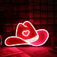 Cowboyhut mit Herzsymbol LED-Neonschild Bar Wohnzimmer
