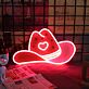 Cowboyhut mit Herzsymbol LED-Neonschild Bar Wohnzimmer