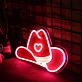 Cowboyhut mit Herzsymbol LED-Neonschild Bar Wohnzimmer