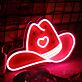 Cowboyhut mit Herzsymbol LED-Neonschild Bar Wohnzimmer