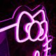 Katze mit Schleife LED-Neonschild Kinderzimmer Wohnzimmer