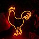 Hahn LED-Neonschild für Küche oder Restaurant