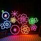 Blumenmuster LED-Neonschild Wohnzimmer Schaufenster