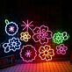 Blumenmuster LED-Neonschild Wohnzimmer Schaufenster