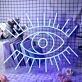 offenes Auge mit Wimpern LED-Neonschild Wohnzimmer Bar