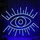 offenes Auge mit Wimpern LED-Neonschild Wohnzimmer Bar