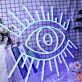 offenes Auge mit Wimpern LED-Neonschild Wohnzimmer Bar