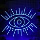 offenes Auge mit Wimpern LED-Neonschild Wohnzimmer Bar