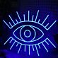 offenes Auge mit Wimpern LED-Neonschild Wohnzimmer Bar