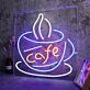 Kaffeetasse mit Dampf LED Neonschild für Café und Restaurant