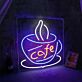Kaffeetasse mit Dampf LED Neonschild für Café und Restaurant